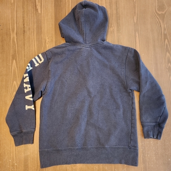 Womens Juniors Size Large Old Navy Quarter Zip Pullover Hoodie Navy Blue - Picture 5 of 11